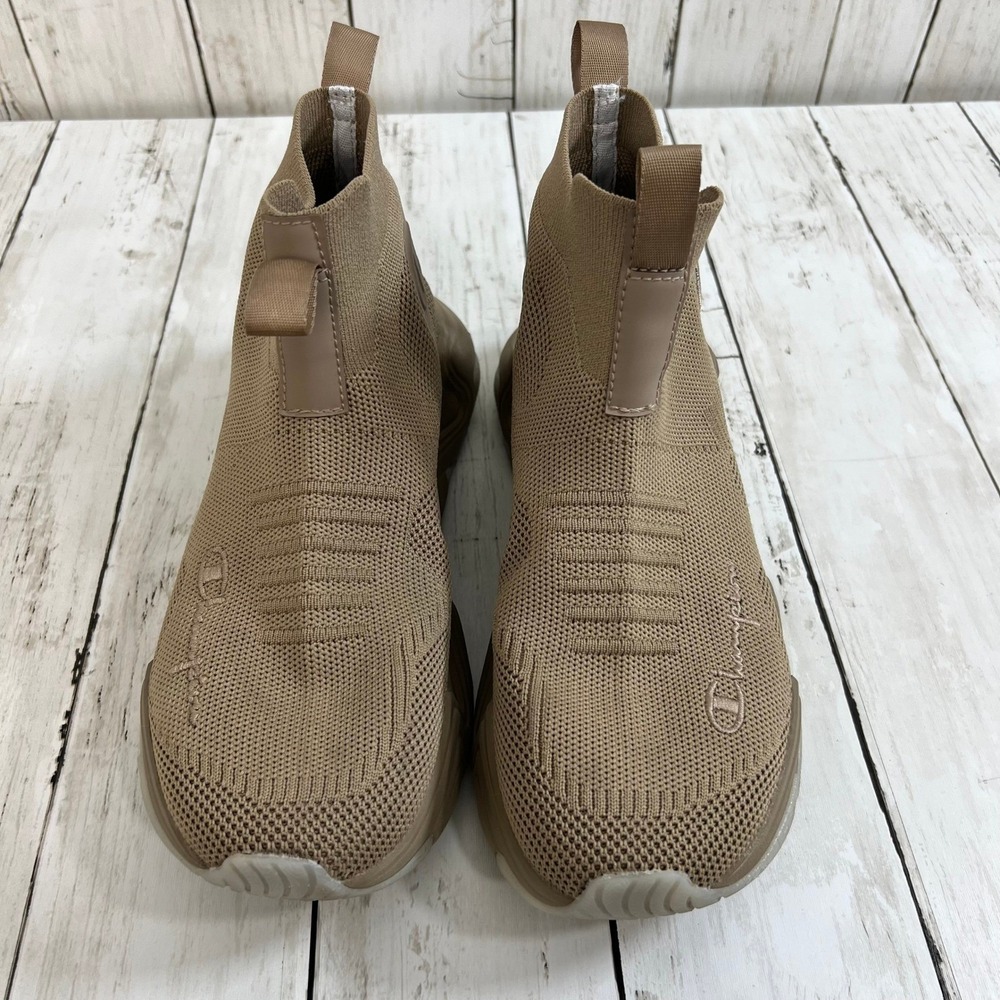 Champion NWOT Men's‎ Tan Knit High Top Sneakers Slip-On Athletic Shoes Size 7.5W